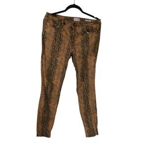 Kenzie The Effortless Ankle Snake Print Jeans Size 10 / 30 Brown Skinny